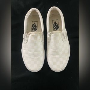 Vans white slip on shoes